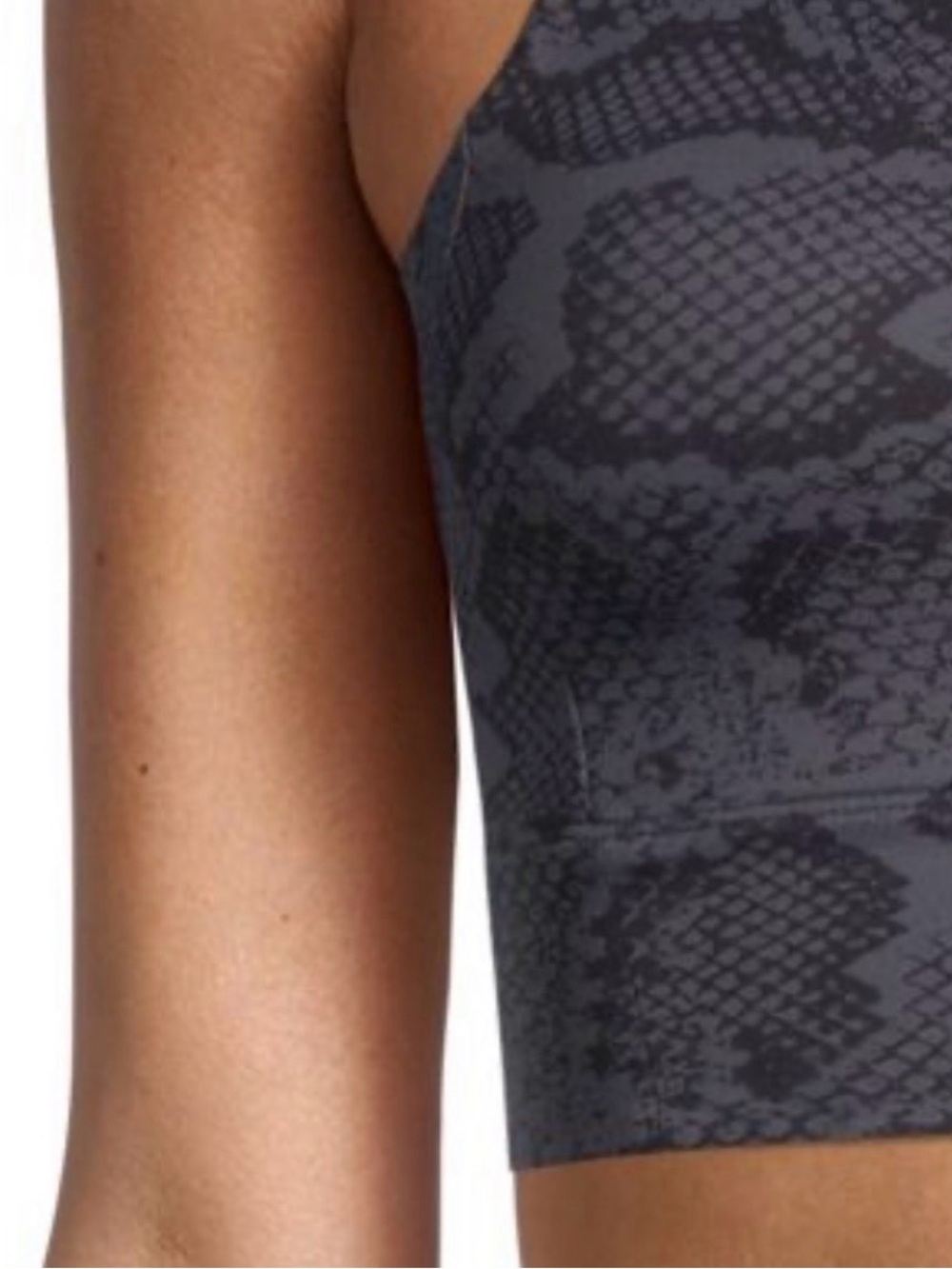 Anthropologie Allfenix Gray Snake-Print Performance Crop Top - Reptile - Picture 3 of 7